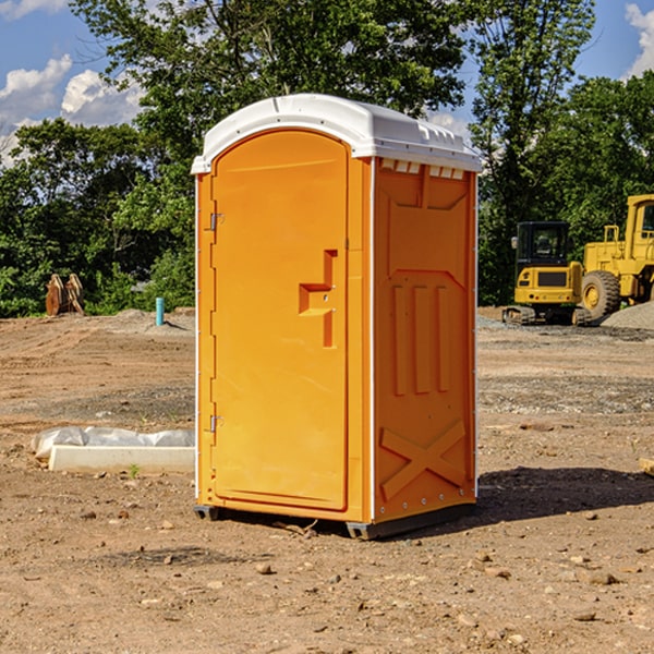 how often are the portable restrooms cleaned and serviced during a rental period in Lake Tanglewood Texas